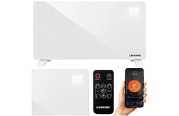 Elektrikus üveg radiátor Zelva 2500W, Wifi, fehér + távirányító