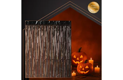 Dekoratív fekete öntapadós függöny 100 × 200 cm – parti függöny