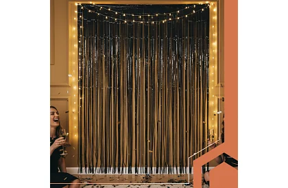 Dekoratív fekete öntapadós függöny 100 × 200 cm – parti függöny