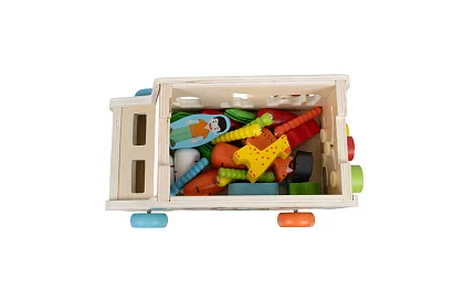 Fából autó – Montessori formák rendező