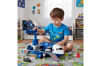 Összecsukható repülőgép – interaktív parkoló autókkal