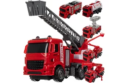 Tűzoltóautó készlet mozgatható részekkel – 6 darab