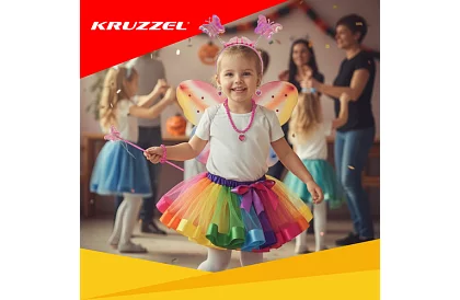 Gyermek jelmez – szivárványos pillangó kiegészítőkkel