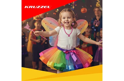 Gyermek jelmez – szivárványos pillangó kiegészítőkkel