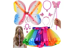 Gyermek jelmez – szivárványos pillangó kiegészítőkkel