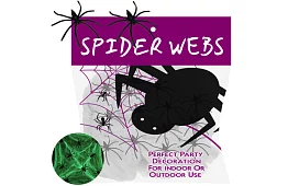 Halloweeni világító pókháló 20 pókhal