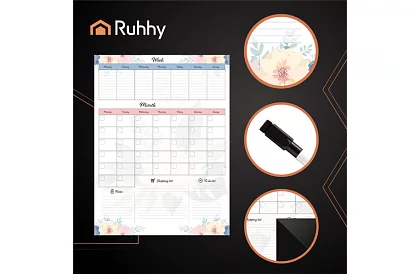 Mágneses hűtőtervező RUHHY – napló 60 x 45 cm + filctoll