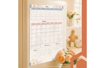 Mágneses hűtőtervező RUHHY – napló 60 x 45 cm + filctoll