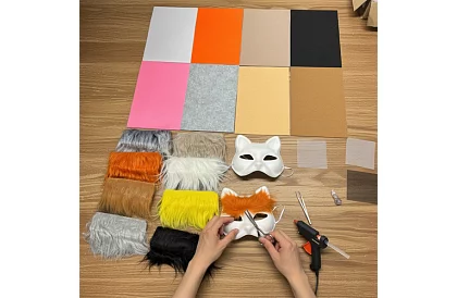 DIY készlet – macska maszkok a karneválra 6 darab