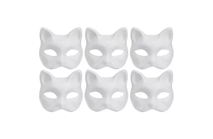 DIY készlet – macska maszkok a karneválra 6 darab