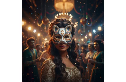 DIY készlet – macska maszkok a karneválra 6 darab