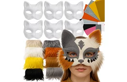DIY készlet – macska maszkok a karneválra 6 darab