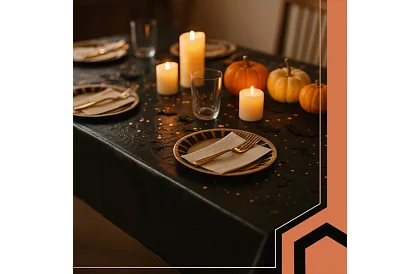 Fóliás terítő fekete 137 × 274 cm