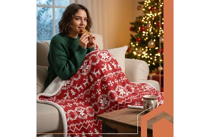 Erős karácsonyi mintás takaró 130 x 170 cm