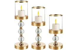 Szett 3 gyertyatartó – Gold Glamour