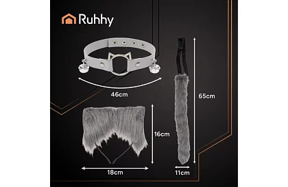 Kiscica jelmez 3 az 1-ben - szürke