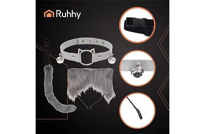 Kiscica jelmez 3 az 1-ben - szürke