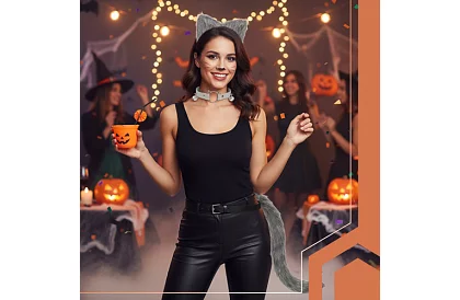 Kiscica jelmez 3 az 1-ben - szürke