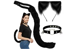 Macska jelmez 3 az 1-ben - fekete