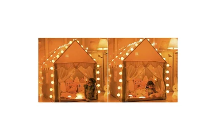 Gyerek sátor LED világítással – rózsaszín