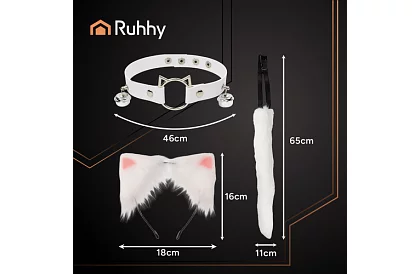 Macska jelmez 3 az 1-ben - fehér