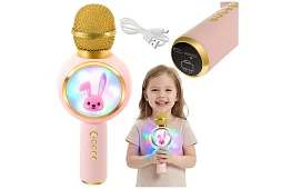 Bluetooth vezeték nélküli karaoke mikrofon – rózsaszín