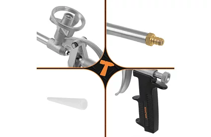 Szerelési fémhab pisztoly állítható áramlással