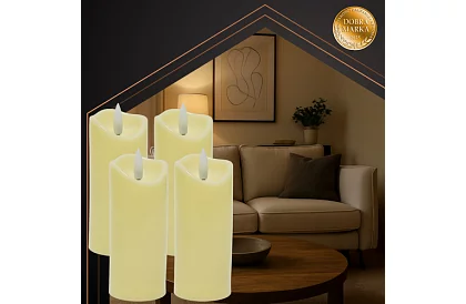 LED gyertyák készlet lánghatással 12,5 cm – 4 darab