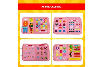 Oktatási érzékszervi könyv Montessori - rózsaszín