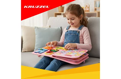 Oktatási érzékszervi könyv Montessori - rózsaszín