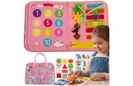 Oktatási érzékszervi könyv Montessori - rózsaszín