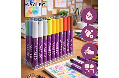 Akril dekoratív filcek – 36 színű készlet