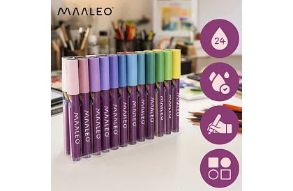 Akril dekoratív filcek – 24 színű készlet