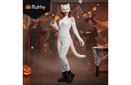 Karneváli macska jelmez 4 az 1-ben – fehér