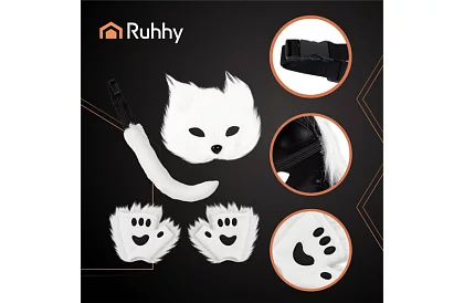 Karneváli macska jelmez 4 az 1-ben – fehér