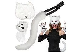 Karneváli macska jelmez 4 az 1-ben – fehér