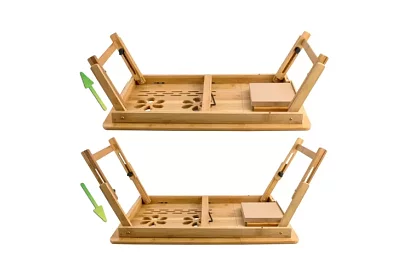 Bambusz asztal a laptop alatt