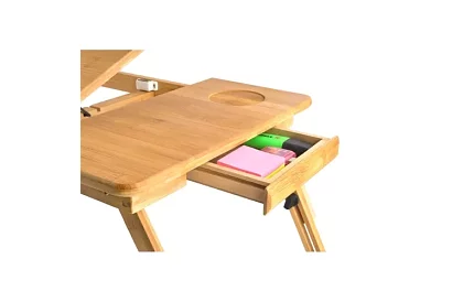 Bambusz asztal a laptop alatt