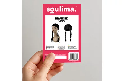 Hosszú fekete paróka fonatokkal - Wednesday