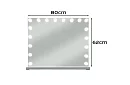 Kozmetikai tükör LED világítással 80 × 62 cm