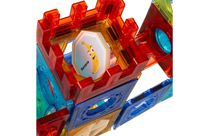 Oktatási mágneses 3D építőjáték – golyós pálya 96 darab