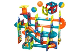 Oktatási mágneses 3D építőjáték – golyós pálya 96 darab