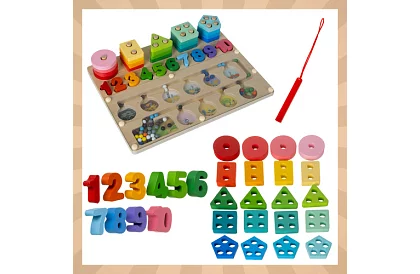 Montessori 3 az 1 formák és számok oktató osztályozó