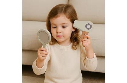 Gyermek fa fodrászkészlet 17 az 1-ben