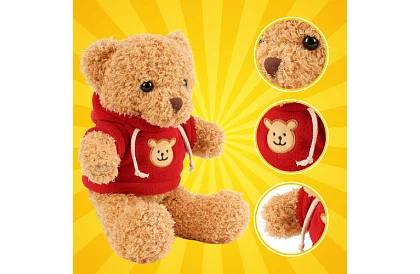 Mackó pulóverben 30 cm – plüss játék 0+ éves gyerekeknek