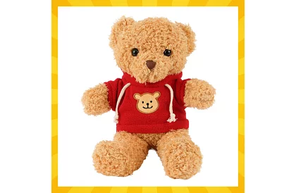 Mackó pulóverben 30 cm – plüss játék 0+ éves gyerekeknek