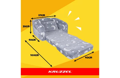 Gyermekeknek szánt kihajtható kanapé - plüss világító fotel