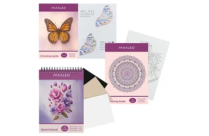 Pasztellák Művészeti Készlet 120 színű tokban + Vázlatfüzet + Rajzfüzet