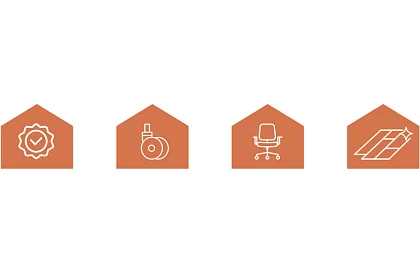 Csere gumi kerekek irodai székekhez – 5 db fekete