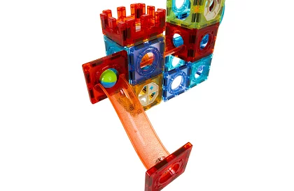 Oktatási mágneses 3D építőjáték – golyós pálya 110 darab